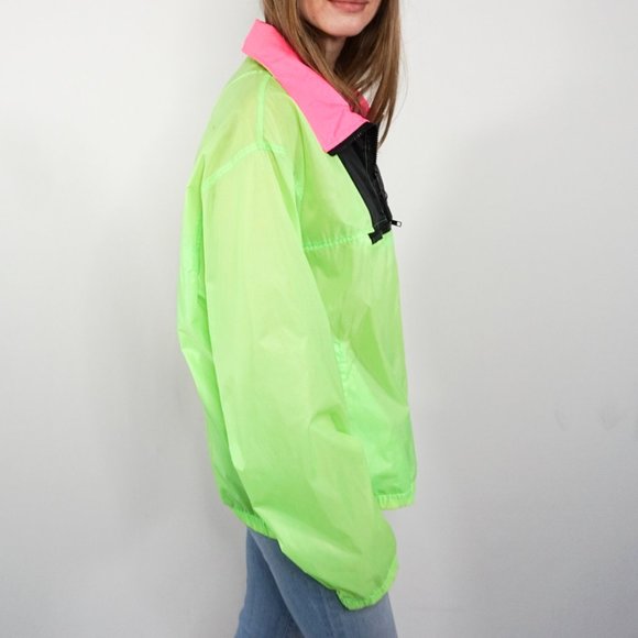 VINTAGE Ocean Pacific Neon Pullover Windbreaker - Picture 4 of 7